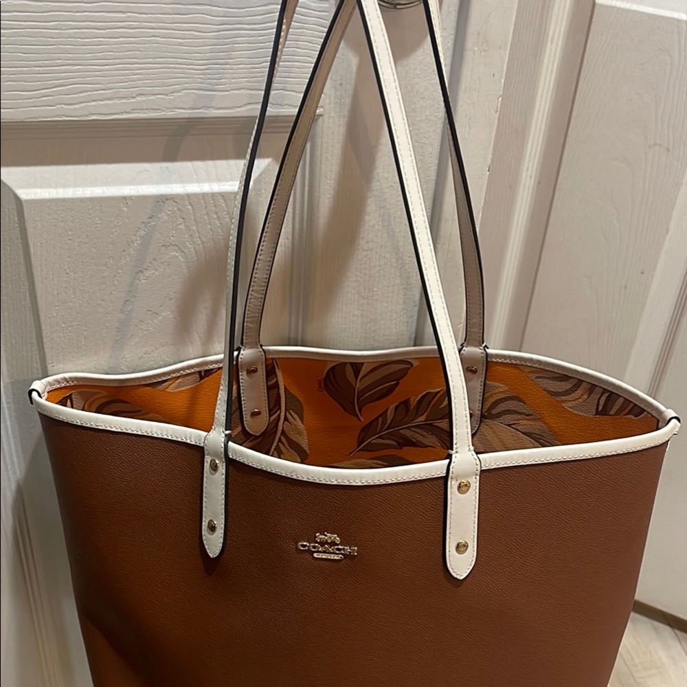 Coach Brown and White Women's Tote Bag